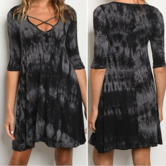 Last 1! Mauve tie dye dress - Picture 7 of 8